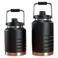 Seau à glace isotherme tactique en acier inoxydable de 1,5 L pour fêtes, bouteille isotherme en métal de 2 litres avec poignée