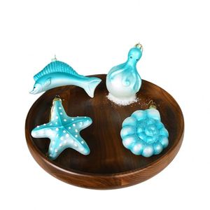 Venta Directa de Fábrica, Adornos de Cristal para Árbol de Navidad con Forma de Animales Marinos de Colores Arcoíris, 8x8x8cm, Artesanías Decorativas - Product Image 5