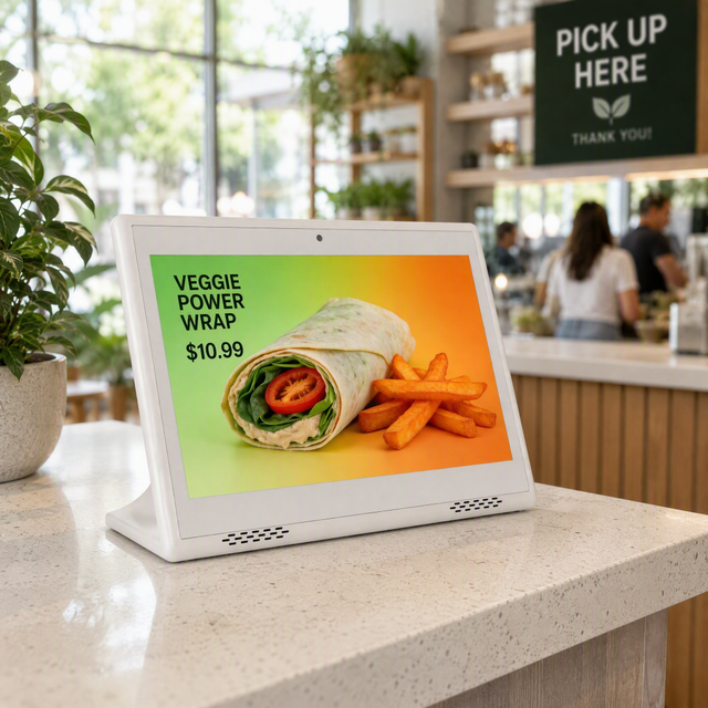 10.1 Inch L Shape IPS Touch Android Tablet 2+16GB NFC Camera USB Ports LCD Display for Hotel Restaurant Bank Commercial Solution