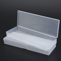 Boîte à crayons rectangulaire transparente, imprimée, personnalisée, en plastique transparent, emballage économique, boîte en plastique pour les écoles et les bureaux