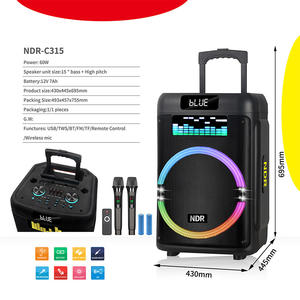 Altavoz NDR-C312 NDR-C315 de 12 y 15 Pulgadas, Altavoz Profesional Inalámbrico con Amplificador Activo para Sonido PA y Fiestas - Product Image 5
