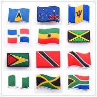 Breloques de chaussures nouvelle-zélande maori pays drapeau conceptions disponibles chaussures promotionnelles décoration breloques en PVC souple breloques de chaussures pour résine