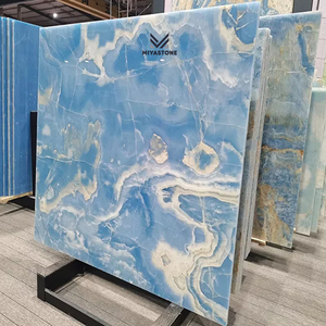 Prix de la dalle d'onyx bleu avec veinure dorée, directement de l'usine, pour revêtement mural intérieur, revêtement de sol et plan de toilette de salle de bain - Product Image 1