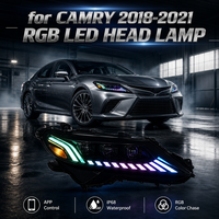 Nafu Auto Parts – Phare avant anti-jaunissement en PC pour Toyota Camry, indice de protection IP67, couleur RGB changeante, accessoires de modification pour berline