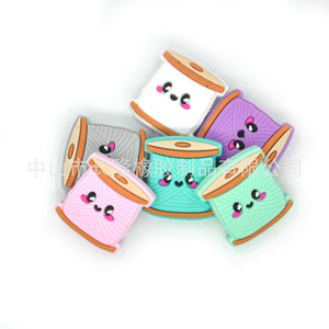 Silicone Baby Teething <b>Beads</b> Cartoon <b>Thread</b> Spool Shape Soft Toy For 0 24 Months Unisex - Product Image 1