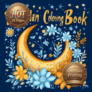 Livre <span class=keywords><strong>de</strong></span> coloriage complet personnalisé pour le Ramadan, motifs imprimés sur mesure, pages d'activités, art islamique, reliure parfaite, papier couché, origine Hunan - Product Image 1