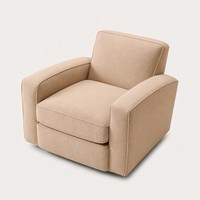 Fauteuil moderne en tissu, revêtement en lin, accoudoirs carrés, canapé simple, siège de salon pour salon, chambre à coucher, mobilier de maison