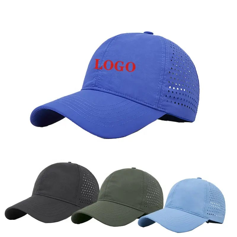 Tùy Chỉnh Unisex Thăng Hoa Polyester Nhanh Chóng Khô Melin Hydro Cap Không Thấm Nước Thoáng Khí Trống Laser Lỗ Trọng Lượng Nhẹ Mũ Bóng Chày