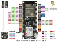Module GSM GPRS TTGO T-Call V1.3 ESP32 SIM800L avec emplacement pour carte SIM et antenne pour Arduino