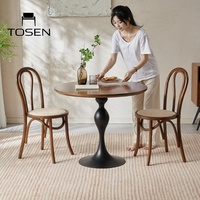 Table ronde de réception rétro de style médiéval, table de négociation en bois massif français pour bureau et salle à manger avec chaises