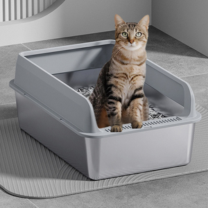 กระบะทรายแมวแบบเปิดขนาดใหญ่ ยี่ห้อ Cute Huyo Smart Factory ผลิตจาก PP และสแตนเลส เป็นมิตรกับสิ่งแวดล้อม พกพาสะดวก ป้องกันการกระเด็น - Product Image 5