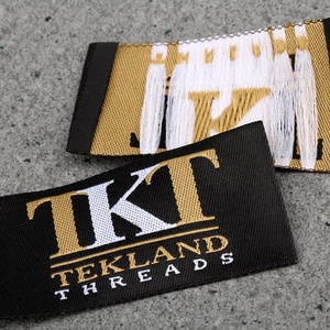 Nhà máy thời trang tùy chỉnh thân thiện với môi vuông/hình chữ nhật dệt Nhãn quần áo với mẫu miễn phí và kết thúc gấp cho hàng may mặc - Product Image 6