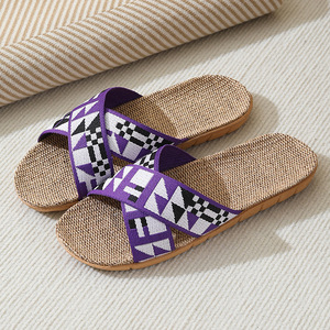 Sandali Unisex Estivi da Interno Comodi con Punta Aperta in <span class=keywords><strong>Lino</strong></span> e Suola in EVA, Fodera in <span class=keywords><strong>Lino</strong></span>, <span class=keywords><strong>Calzature</strong></span> Portatili in Plastica - Product Image 6