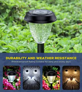 Ultraheller Outdoor-Gardenlicht bis zu 12 Stunden automatisch ein-/aus- wasserdicht solarbetriebenes Solar-Gardenlicht Hof Pfade Rasen-Dekoration