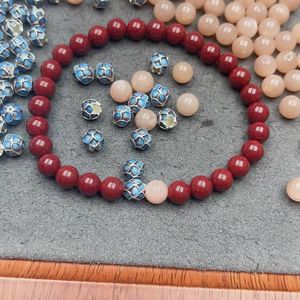 Qunlvsheng Lotus Shape Enamel <b>Beads</b> S925 Sterling <b>Silver</b> Blue Color Scattered <b>Beads</b> For DIY Bracelet Necklace Making - Product Image 2