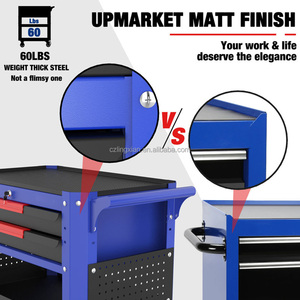 Oem 28in 2-ngăn kéo cán công cụ giỏ hàng, công cụ Xe đẩy giỏ hàng lưu trữ Organizer công cụ ngăn kéo xe đẩy với bánh xe - Product Image 4