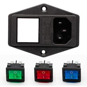 Interruptores eléctricos IEC320 C14, toma de fusibles con lámpara roja, interruptor basculante, portafusibles 10A, conector macho - Product Image 6