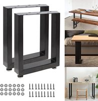 Haute qualité 2 pièces noir rectangulaire en acier pieds de Table Structure forte pour chambre chaise salon maison bureau utilisation