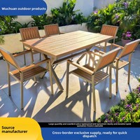 Ensemble de table et chaises de jardin en acier au carbone au design moderne et épuré, idéal pour l'extérieur, la cour et le balcon