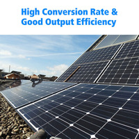 Panel Solar Impermeable, Resistente al Polvo y a la Corrosión, de Media Celda PERC, Totalmente Negro, de 42x26 cm, 30 V, 50 W, 100 W, 23% de Eficiencia