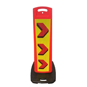 แผงกั้นเตือนภัยแนวตั้ง Wesure Safety ขนาด 1130 มม. สีแดง ฐานยาง PE สำหรับถนน ลานจอดรถ ควบคุมฝูงชน - Product Image 4