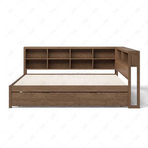 Sagriving Maatwerk Luxe Houten Space Saver Ligbed Comfortabel Design Massief Houten <span class=keywords><strong>Bed</strong></span> Met Onderstel En 2 Opbergplank - Product Image 2