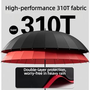Factory OEM Custom Logo 24 Ribs Double Layer Windproof 130cm <b>Large</b> Auto Open Straight <b>Umbrella</b> for Travel Family Men Gift Ad - Product Image 2