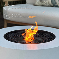 MEISU.CH BBQ Firepit Portabel untuk Luar Ruangan, Tungku Pembakaran Kayu/Gas/Alkohol, Perapian Tanpa Asap untuk Villa dan Taman, Ukuran 1200mm