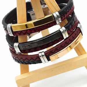 남성 팔찌 가죽 스테인레스 스틸 쥬얼리, 가죽 팔찌 팔찌 커플 - Product Image 4