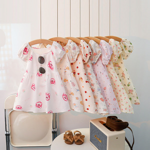 Robes <span class=keywords><strong>d</strong></span>'<span class=keywords><strong>été</strong></span> pour enfants, mode féminine pour filles, imprimé floral, jupe de princesse tendance pour jeunes filles - Product Image 5