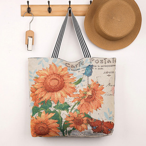 Giá Rẻ Nhất Phim Hoạt Hình Dễ Thương Động Vật Linen Giản Dị Công Suất Lớn Vai Bãi Biển Túi Xách Hàng Ngày Phụ Nữ <span class=keywords><strong>Canvas</strong></span> Tote Mua Sắm Mẹ Túi - Product Image 6