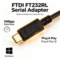 Câble adaptateur série USB Type C vers RS232 DB9 haute performance FTDI FT232RL pour routeur, commutateur, pare-feu, console compatible Windows