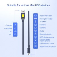 Kabel Data MiniUSB2.0 T-port untuk Perekam Mengemudi, Kabel Daya Hard Disk Mobile, Kabel Koneksi Data MP3