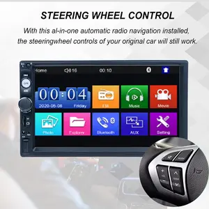 Universal 7010B Single Din Auto Stereo MP5 Player Spiegel Link 7 ''Touchscreen SWC Fernbedienung Rückansicht BT Radio