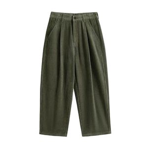 Pantalon large en velours côtelé de 9 pouces pour homme, tendance rétro japonaise, ample et décontracté - Product Image 4