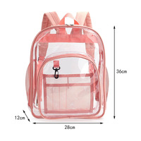 Mochila Escolar Impermeable Personalizada, Linda para Viajes, Bolsa de Hombro Transparente de PVC, Capacidad de 36-56L, para Estudiantes, Niños y Niñas