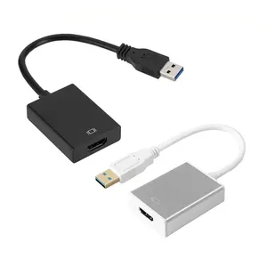 2.0 USB เป็น HDMI 1080P USB ไปยัง HDTV อะแดปเตอร์วิดีโอกราฟิกสายแปลงพร้อมเสียงสำหรับพีซีแล็ปท็อปโปรเจคเตอร์ HDTV