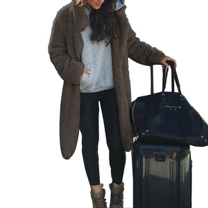 <span class=keywords><strong>Cappotto</strong></span> soffice da <span class=keywords><strong>donna</strong></span> lungo S-3XL Plus giacca da <span class=keywords><strong>donna</strong></span> Casual davanti aperto Cardigan capispalla morbido morbido caldo orsacchiotto pelliccia soffice <span class=keywords><strong>cappotto</strong></span> 10% di sconto - Product Image 4