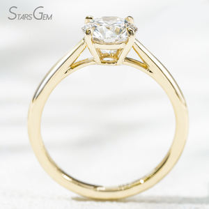 Anillo de diamantes Starsgem, joyería fina, diamante sintético, anillo de compromiso clásico, oro de 10K, 1ct, anillos de diamantes cultivados en laboratorio. - Product Image 3