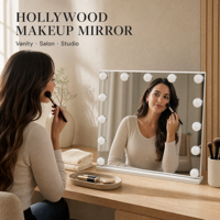 Miroir de maquillage Hollywood OEM à LED, miroir de coiffeuse éclairé pour la maison