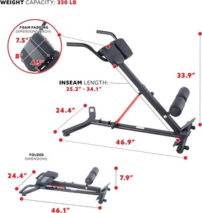 Wellshow-Chaise Romaine de Sport, Machine d'Extension du Dos, Banc d'Assis, Fessiers, Chaise Romaine, <span class=keywords><strong>Gym</strong></span> pour Musculation - Product Image 2