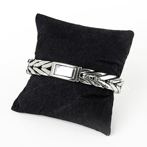 <b>Mens</b> Stainless Steel Cuban Link Bracelet Heavy Duty Black Oxidized Retro Gothic Punk Biker Style Jewelry Adjustable for <b>Men</b> - Product Image 5