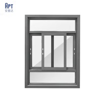 Fenêtre coulissante en alliage d'aluminium de sécurité moderne avec cadre noir en acier inoxydable antivol pour villa