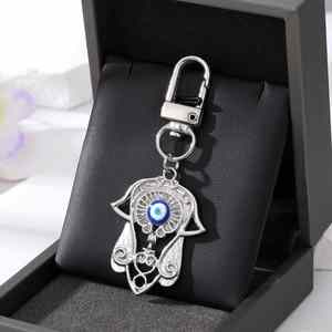 New Wholesale Evil Eye Hamsa Hand Diamond Keychain <b>Key</b> <b>Ring</b> for Friend Lovers Bling Heart Blue Eye Bag Car <b>Key</b> Chain Accessories - Product Image 6