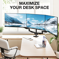 Nouveau bras de moniteur en alliage d'aluminium à ressort à gaz, inclinable, pivotant, avec gestion des câbles intégrée, fixation par œillet, capacité de charge 10 kg, gain de place