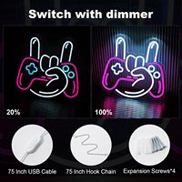 Enseigne néon LED Gamer pour décoration murale, lumière néon à luminosité contrôlable pour décoration de cave d'homme, fête et salle de jeux, alimentation USB 5V