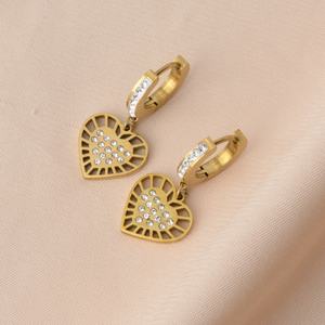 Joyería de Moda, Aretes de Acero Inoxidable con Baño de Oro de 18k y Diamantes de Colores para Mujer, Estilo Lujoso - Product Image 6