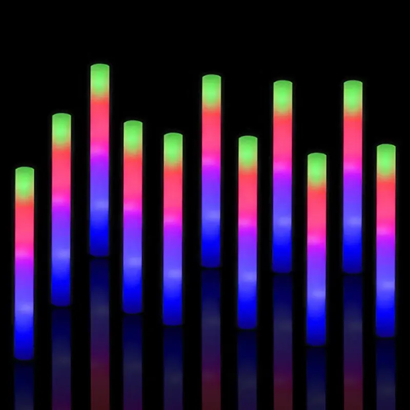 Светящийся в темноте логотип 48 см красочный бар свет многоцветный белый мигающий объемный пользовательский светодиодный пенопластовый Стик для вечеринки
