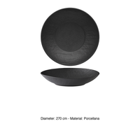 Assiette creuse Erosion Gourmet noire 27 cm effet pierre en porcelaine M1934