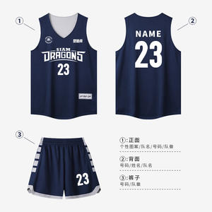 Двухсторонний индивидуальный цвет и дизайн Антибактериальный баскетбольный трикотаж с жилетом для американской игры в кампусе тренировочный новый сезон - Product Image 4